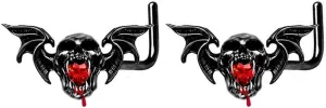 2Pcs 20G Black Devil L-Shaped Nose Rings Stainless Steel Skull Bat Nose Studs Rings Halloween Nose Nostril Piercing Jewelry