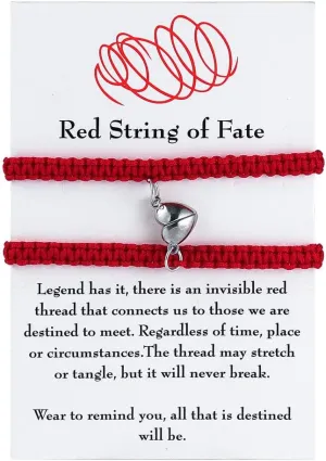 2Pcs Braide Red String of Fate Bracelet Set for Lover Women Men Couple Matching Bracelet Relationship Good Luck Protection Jewelry Gift