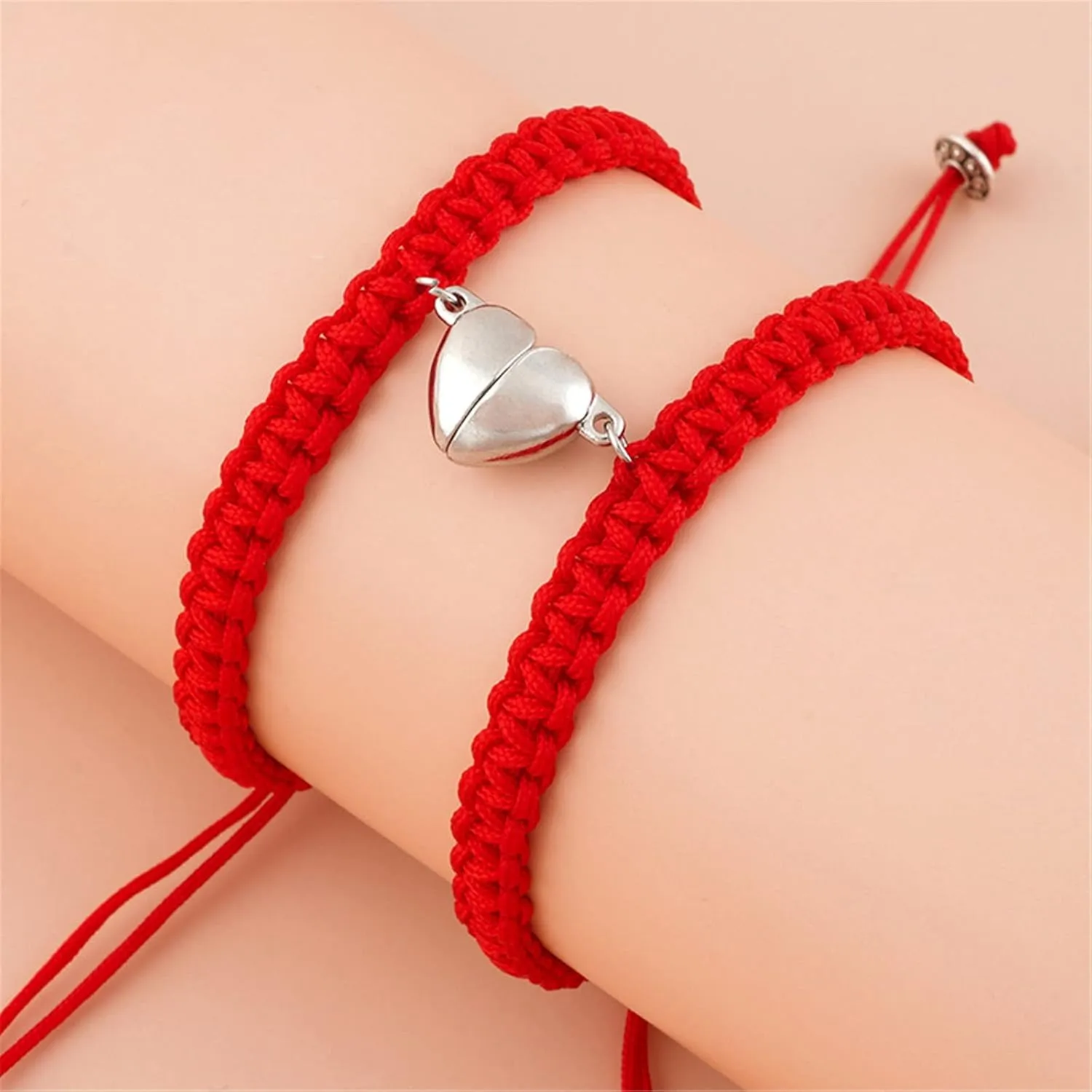 2Pcs Braide Red String of Fate Bracelet Set for Lover Women Men Couple Matching Bracelet Relationship Good Luck Protection Jewelry Gift