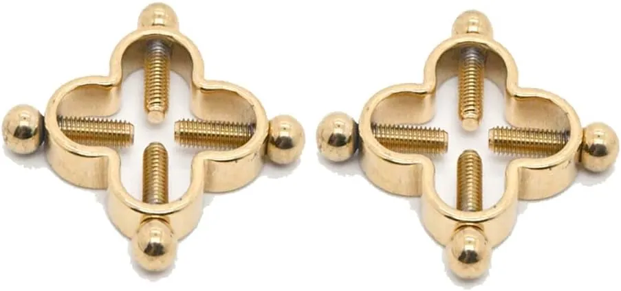 2Pcs Four Leaf Clover Non-Piercing Nipple Rings Stainless Steel Fake Nipple Rings Shield Barbell Ring Nipple Piercing Summer Beach Faux Body Jewelry for Women