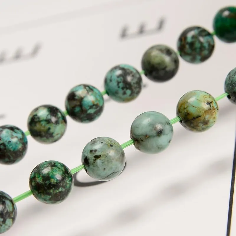 2pcs/set (8mm 10mm), Healing Energy Stone Beaded Bracelet, Round Gem Bead Stretch Bracelets for Women Men Gift