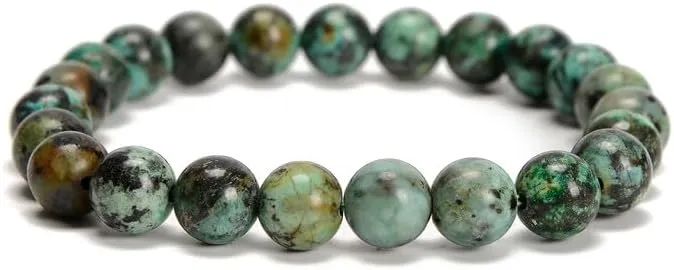 2pcs/set (8mm 10mm), Healing Energy Stone Beaded Bracelet, Round Gem Bead Stretch Bracelets for Women Men Gift