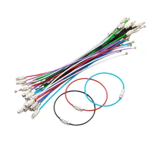 30 Pack 5.9 Inch Cable Key Ring Wire Keychain 1.5mm Coated keychain loops Key Chain Rings for Luggage Tags, Bags, and MoreMultiple Colors