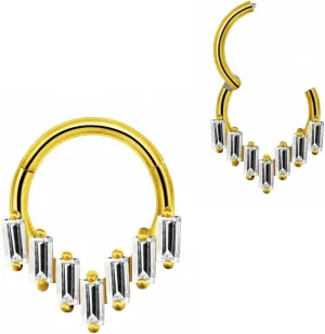 316 Stainless Steel Nose Ring Shiny Zirconia For Women Medical Steel Septum Piercing Ear Cartilage Helix Hoop Jewelry Casting Prong stone Nose Piercing