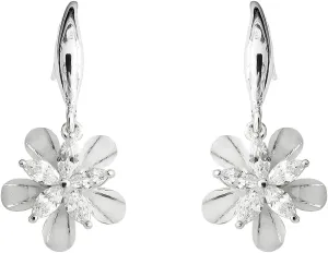 3A Cubic Zirconia Cherry Flower Dangle Earrings for Women Girls Hypoallergenic Retro Charm Blossom Drop Dangling Hook Stud Vintage Elegant Wedding Birthday Jewelry Dainty Gifts