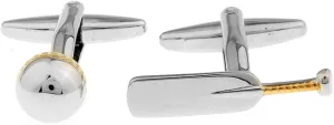 3D Cricket Set Cufflinks Ball and Bat Cuff Links