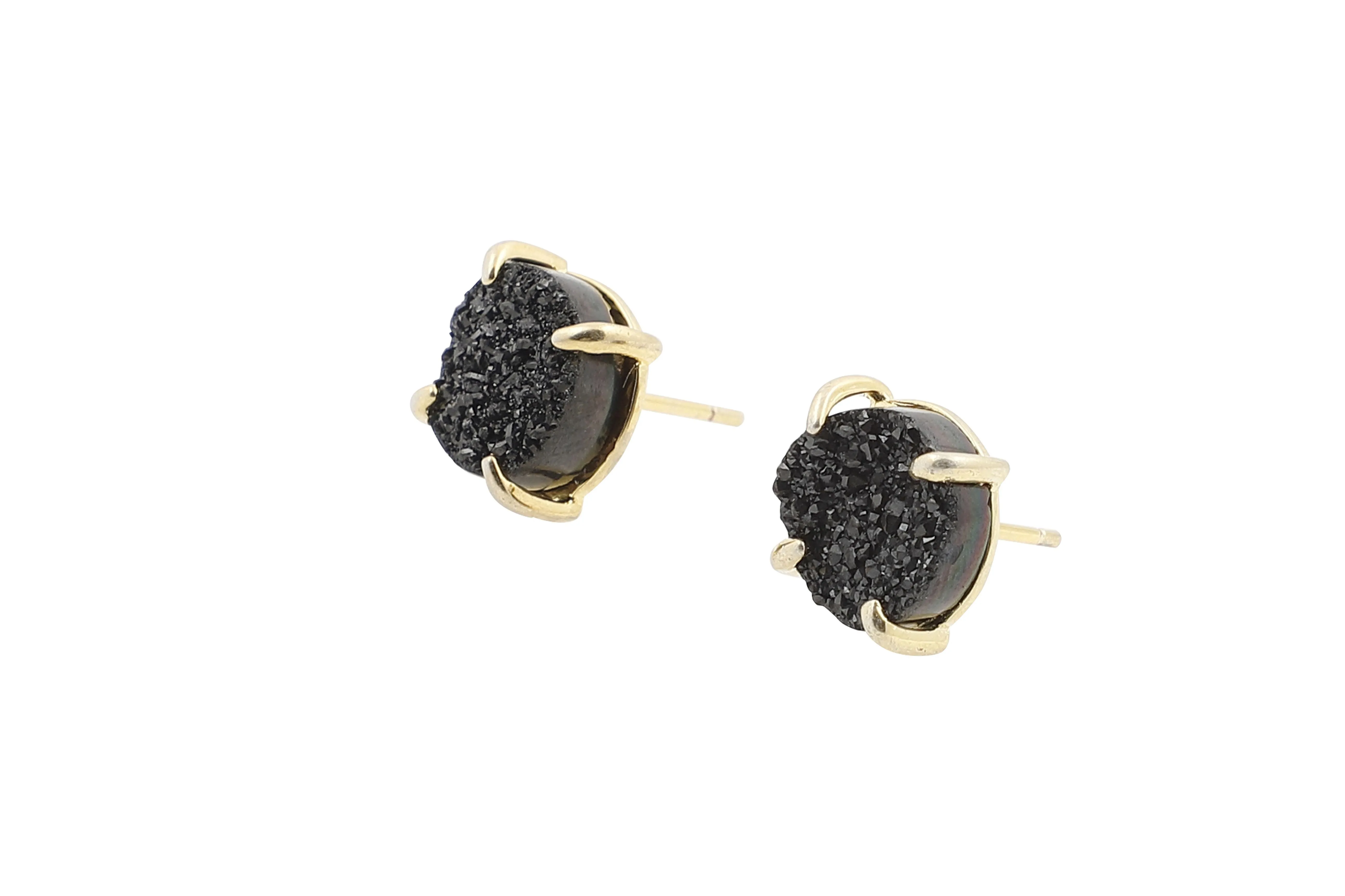 5 Way Druzy Earrings Gold