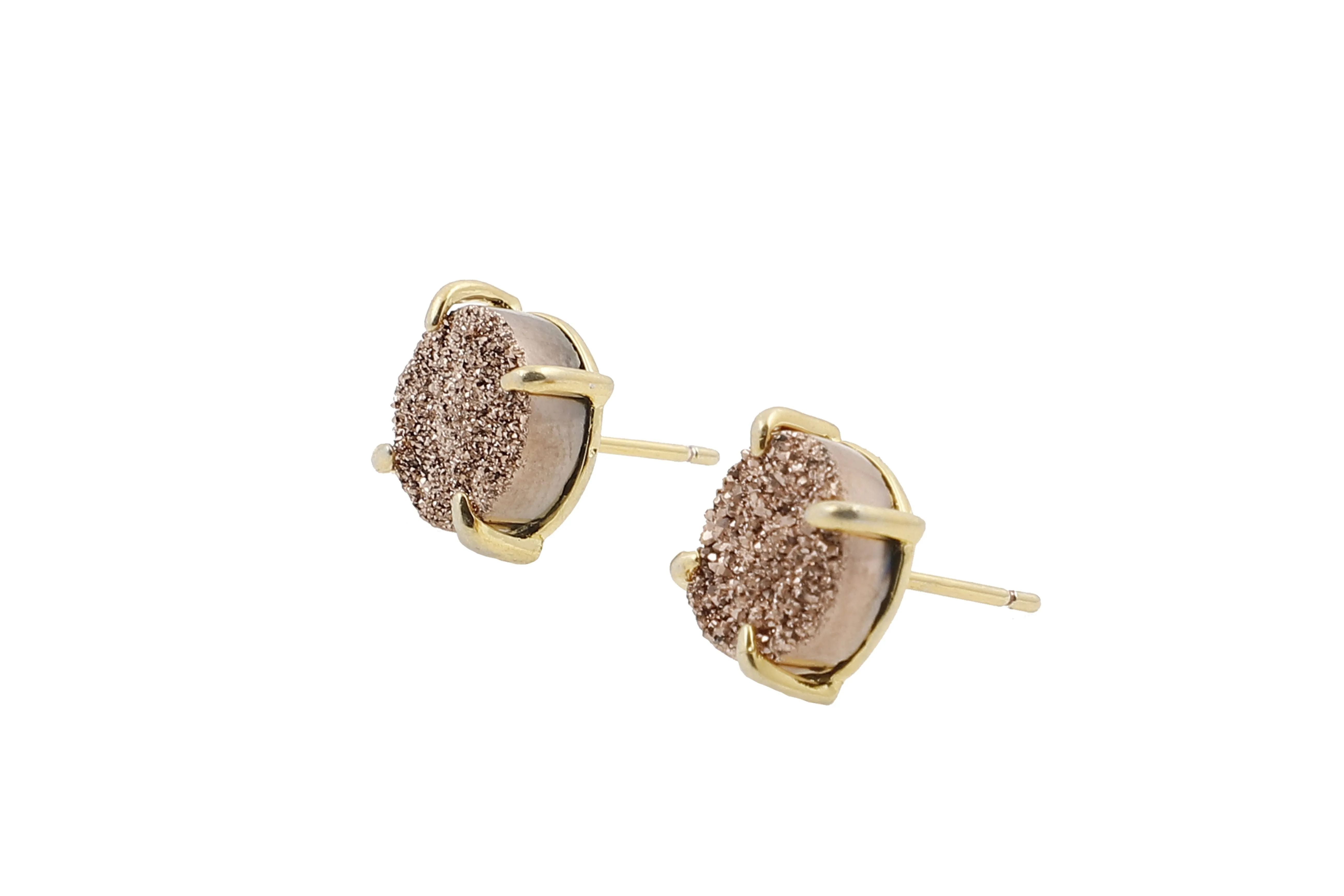5 Way Druzy Earrings Gold