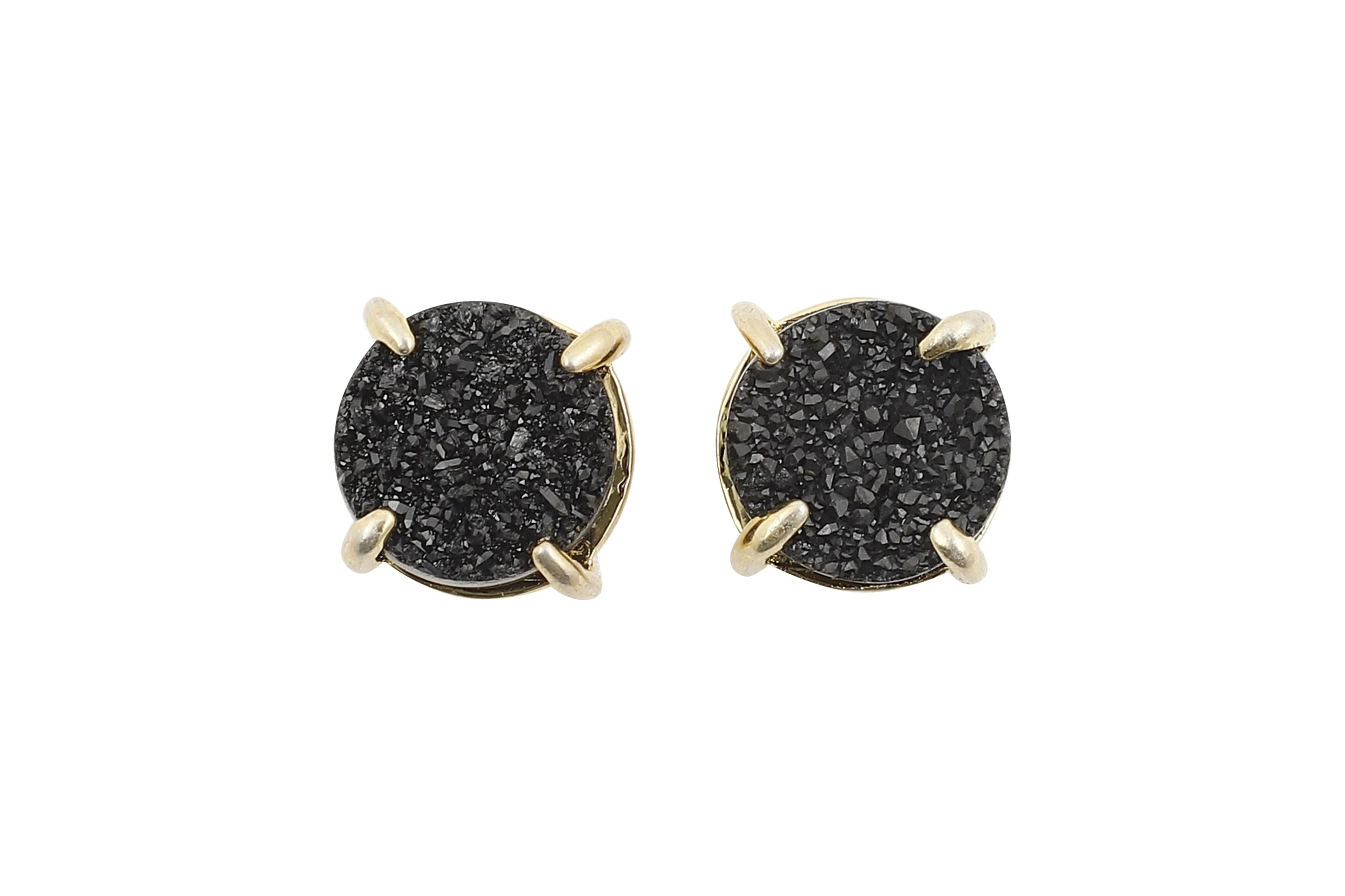 5 Way Druzy Earrings Gold