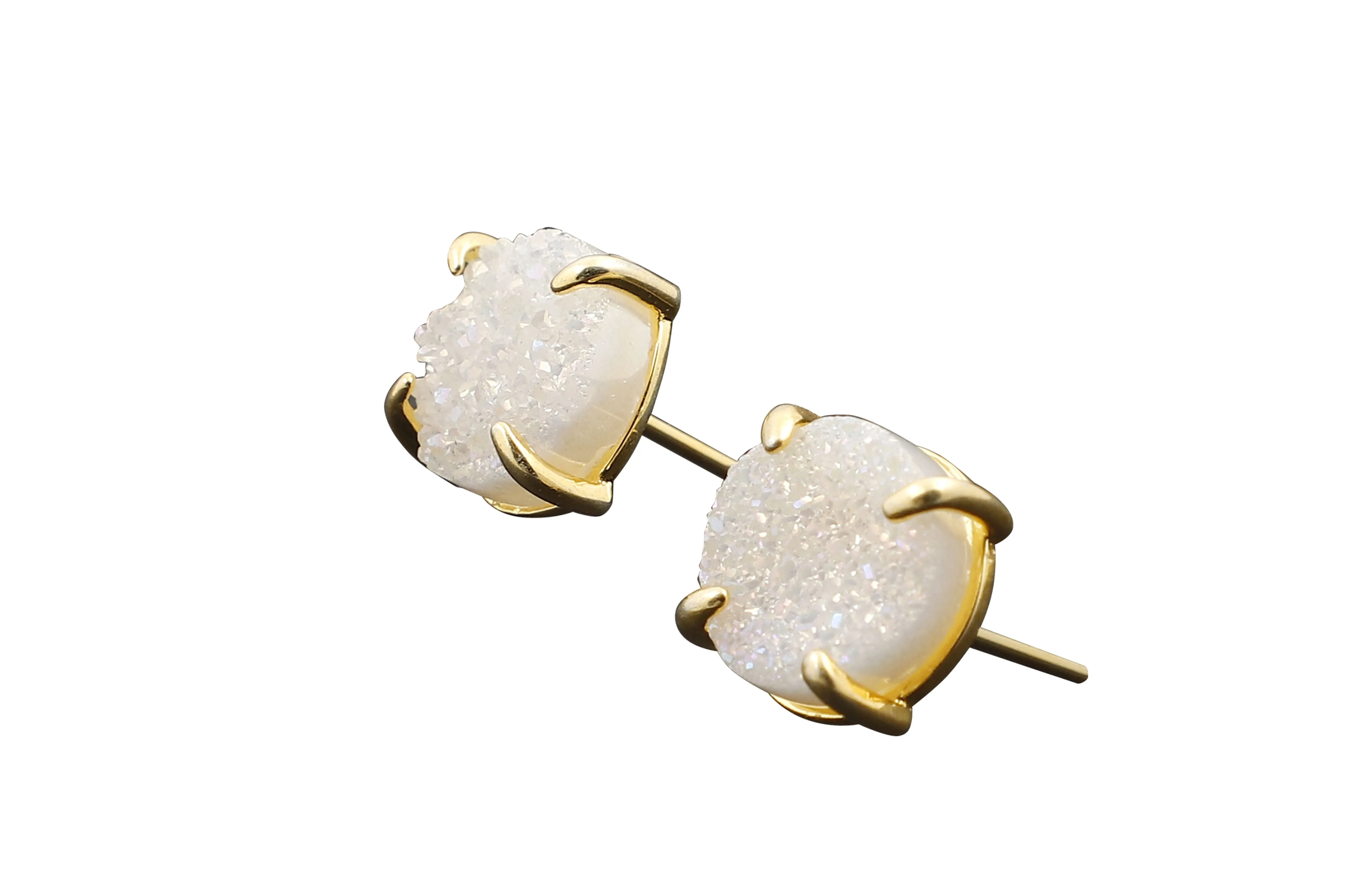 5 Way Druzy Earrings Gold
