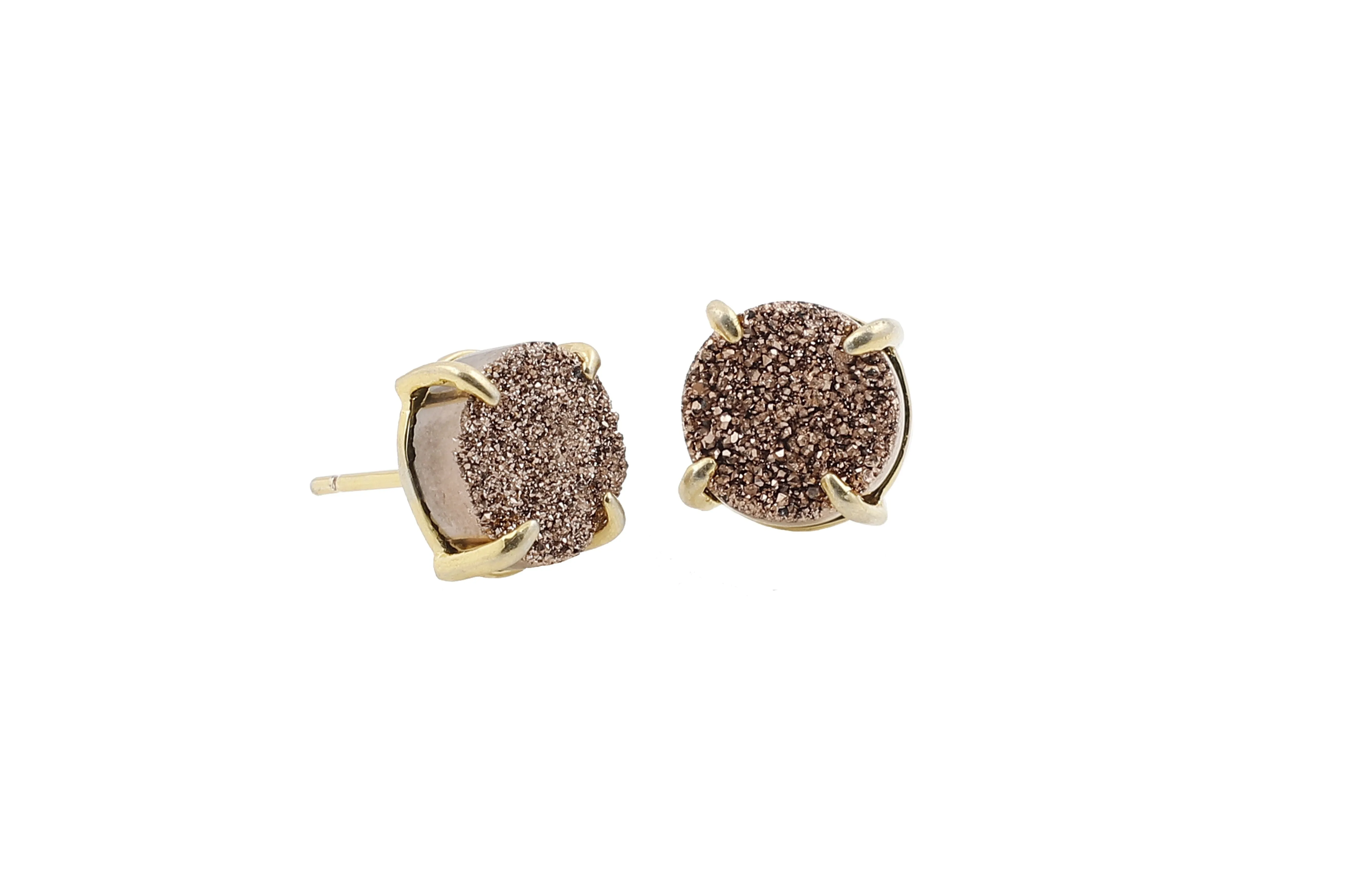5 Way Druzy Earrings Gold