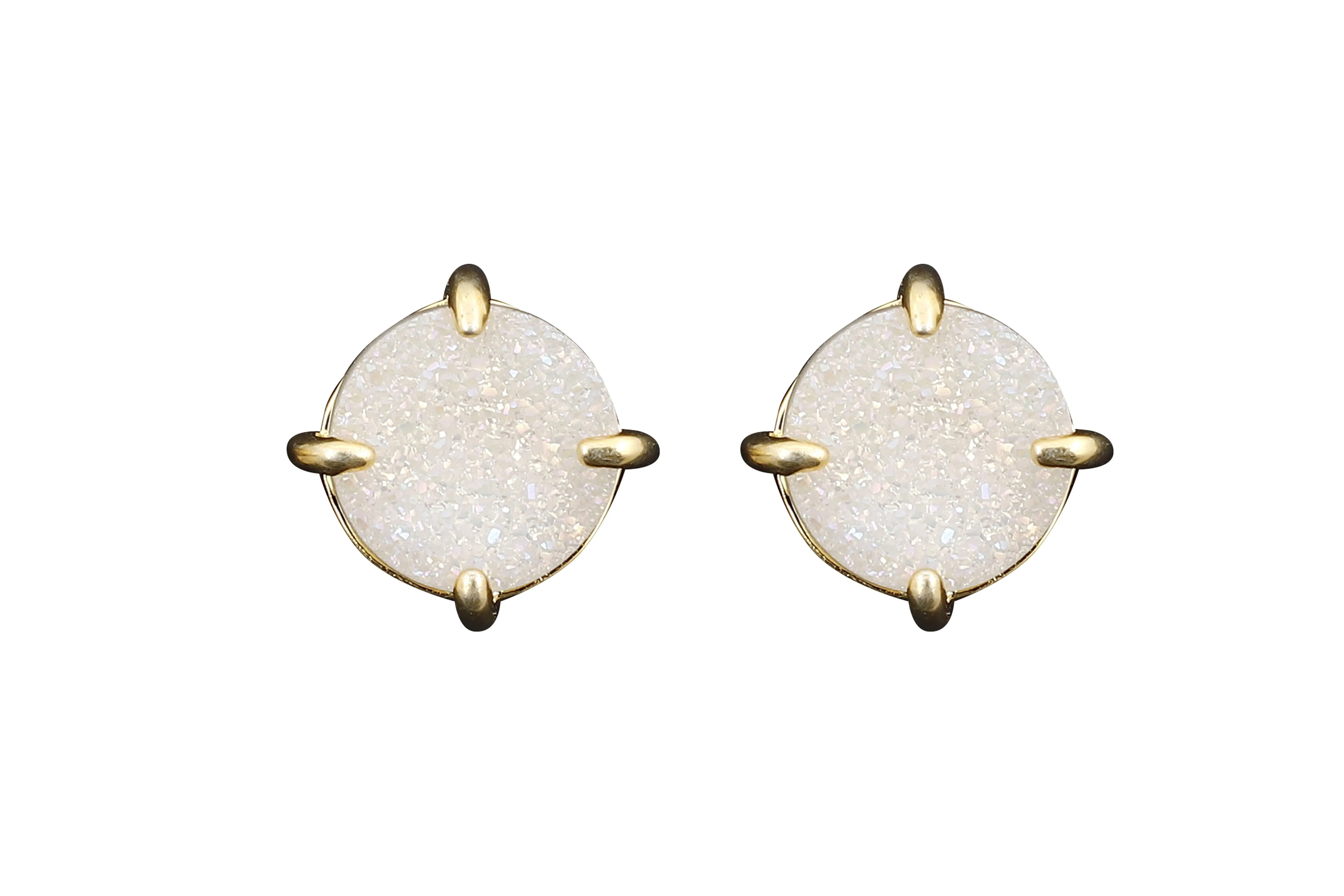 5 Way Druzy Earrings Gold