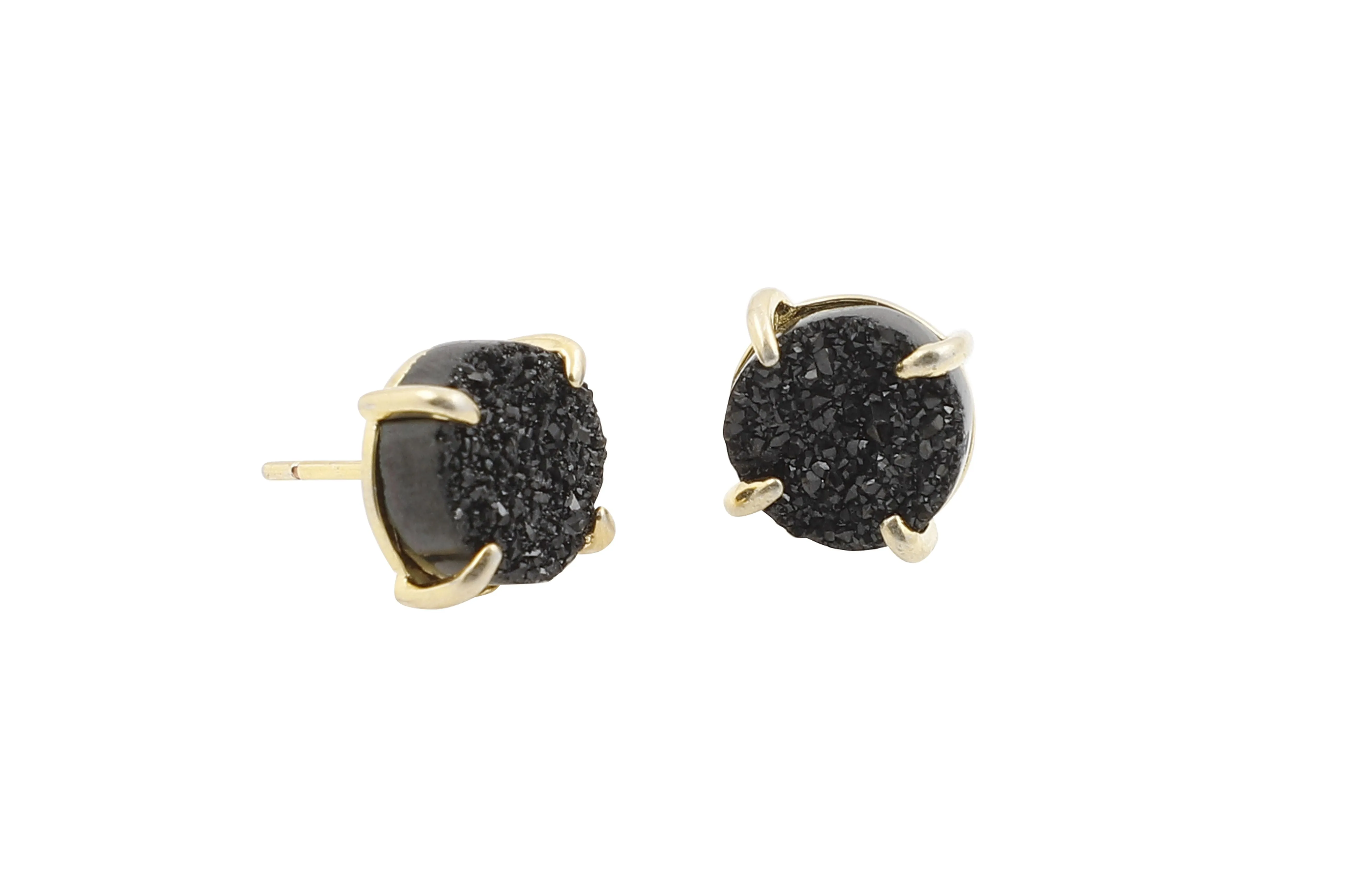 5 Way Druzy Earrings Gold