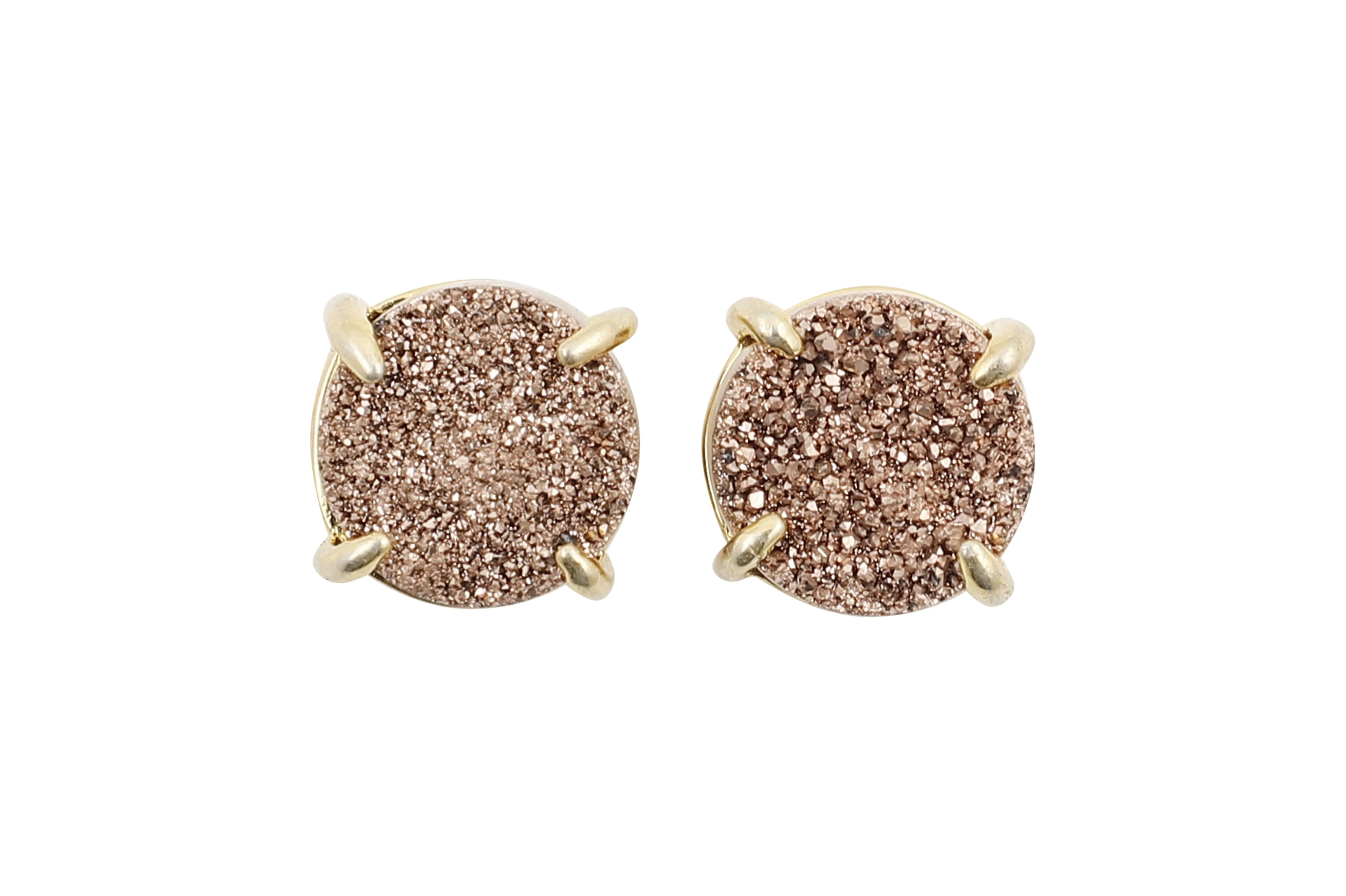 5 Way Druzy Earrings Gold
