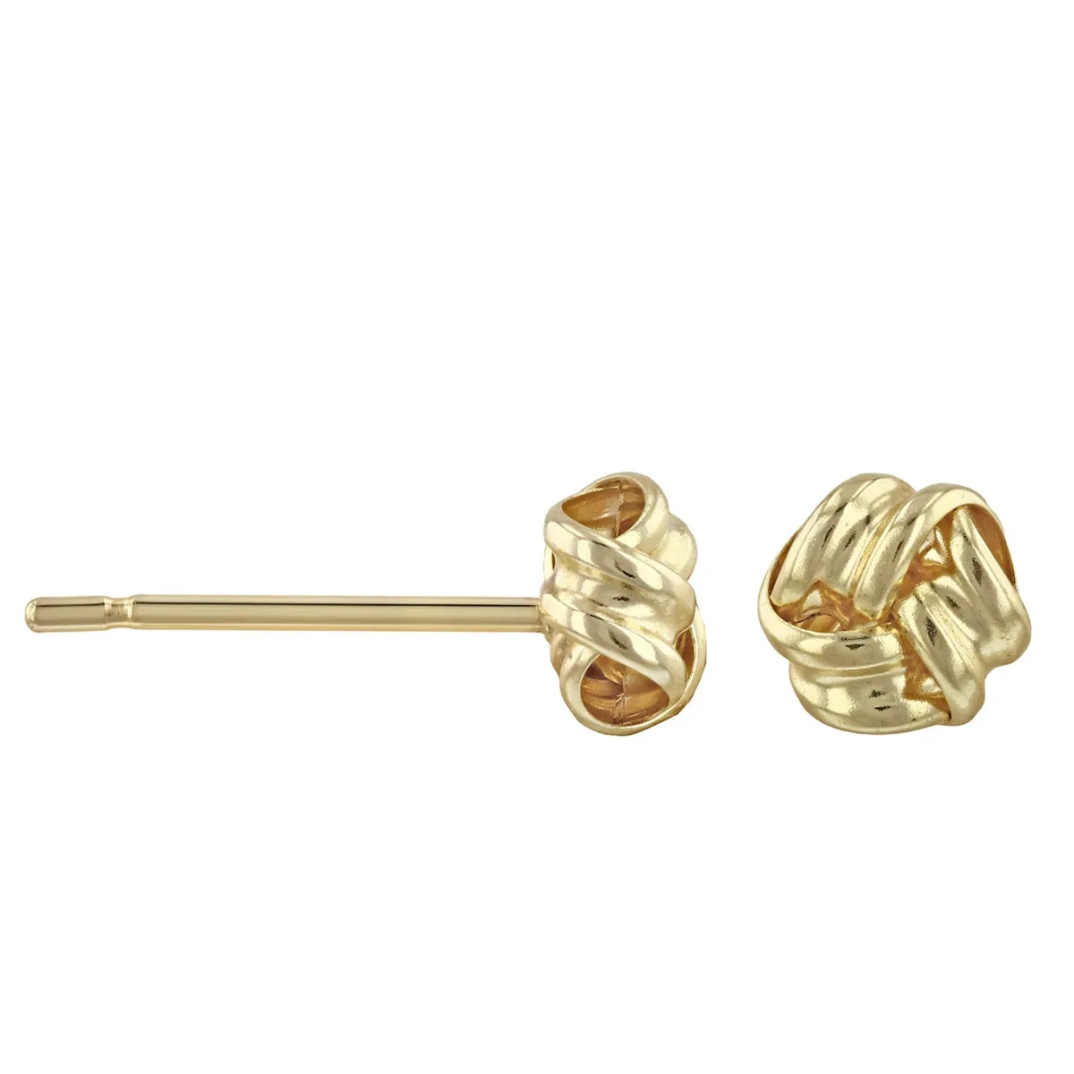 5mm Ribbon Knot Stud Earrings | 9K Solid Yellow Gold