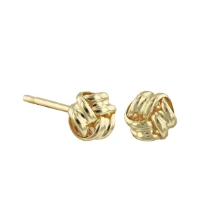 5mm Ribbon Knot Stud Earrings | 9K Solid Yellow Gold