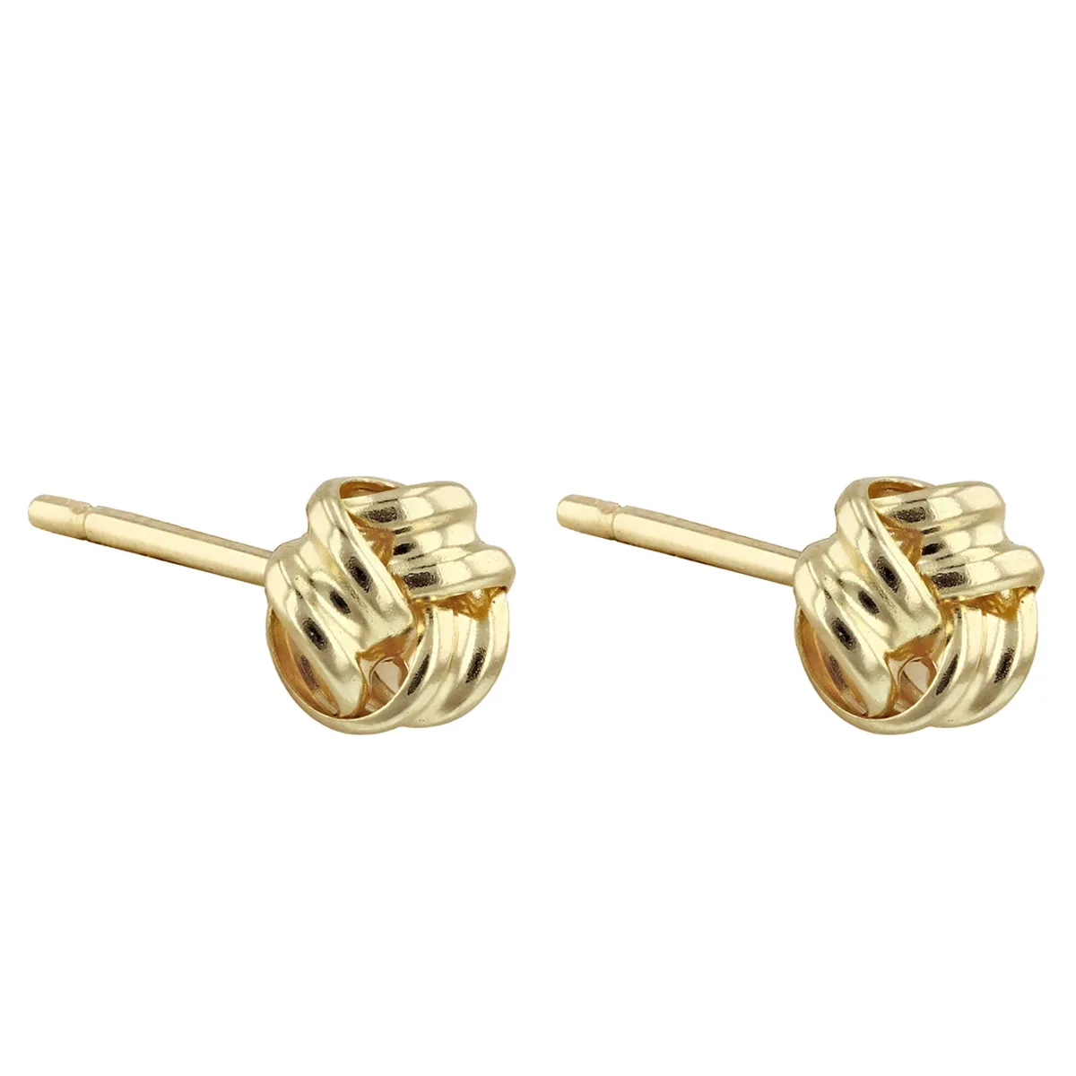 5mm Ribbon Knot Stud Earrings | 9K Solid Yellow Gold