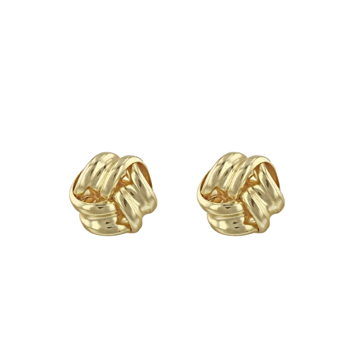5mm Ribbon Knot Stud Earrings | 9K Solid Yellow Gold