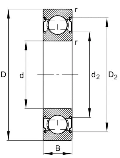 6308-2Z-C3 FAG Shielded Deep Groove Ball Bearing 35x80x21mm