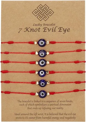 7 Knots Red Bracelet Good Luck Protection Bracelet Amulet for Protection Gift for Women Men Boys Girls Couples