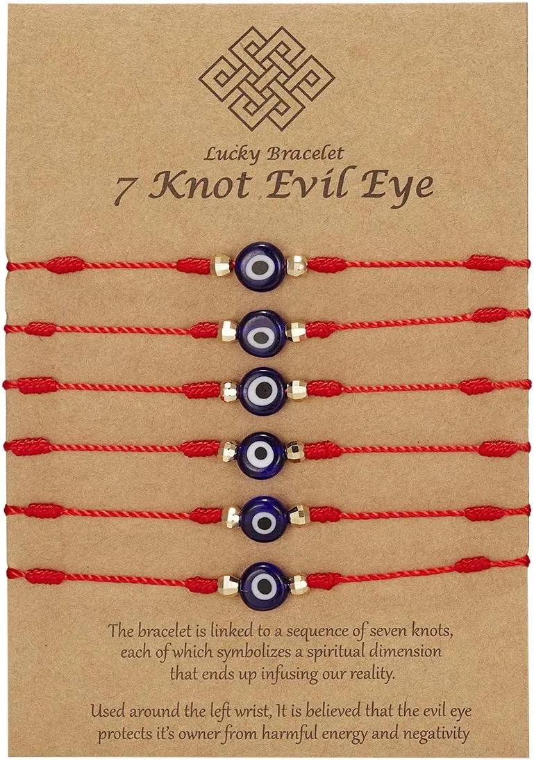 7 Knots Red Bracelet Good Luck Protection Bracelet Amulet for Protection Gift for Women Men Boys Girls Couples