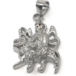 925 Silver Durga Mata Pendant (design 102)