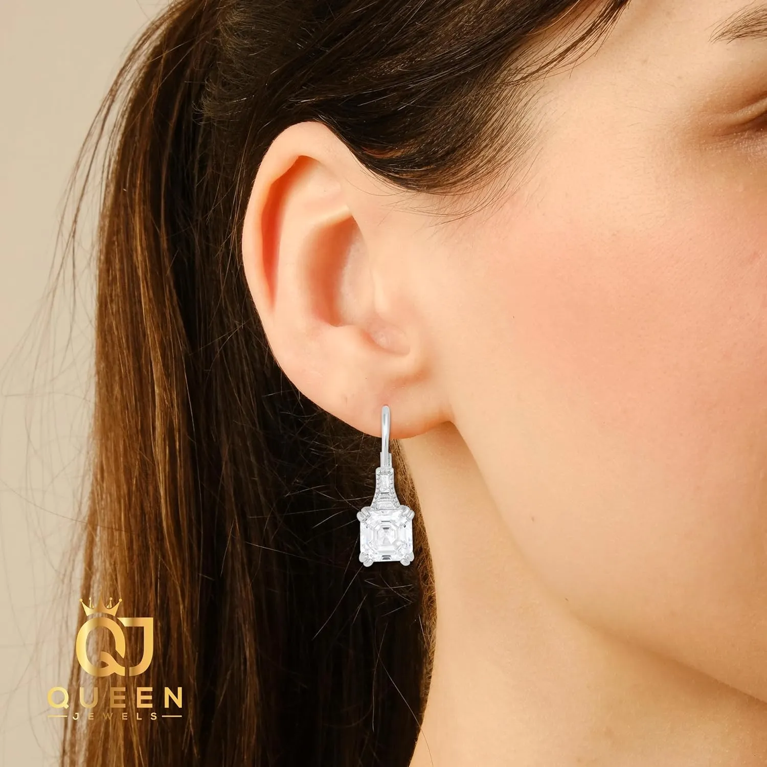 925 Sterling Silver 14k Gold Lightweight Leverback Dangle Earrings With Cubic Zirconia