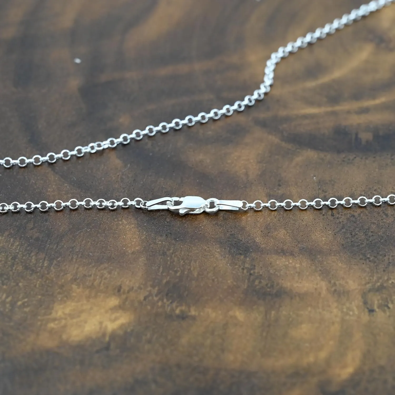 925 Sterling Silver Cable Chain Rolo Link Necklace for Women& Girls 2mm (16 Inch)