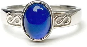 925 Sterling Silver Mood Ring Vintage Style, Handmade Oval Gemstone Color Change Ring for Women, Ring Jewelry for Women, S-Ring Design, Rings Size 5-12
