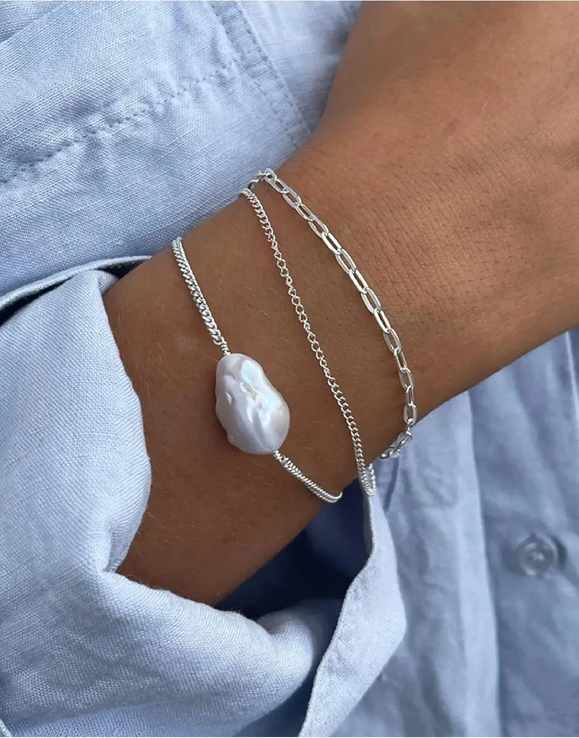 925 Sterling Silver Paperclip Chain Bracelet 3/4/5mm Silver Bracelet for Women Men Silver Bracelet 6.5-9 Inches