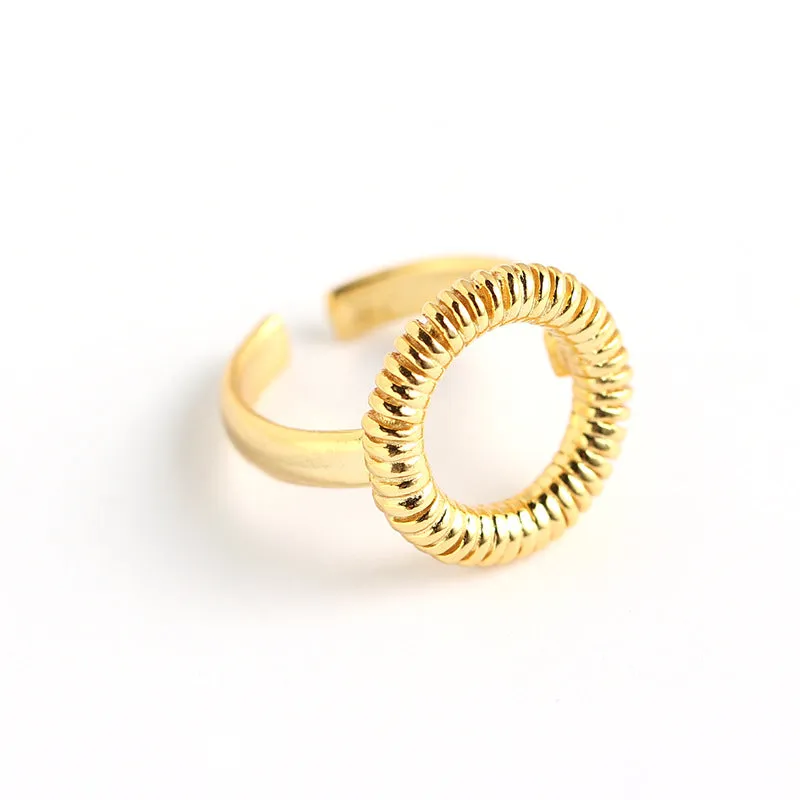 925 Sterling Silver Versatile Women Round Geometric Silver Polishing Rings