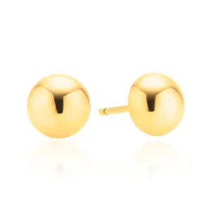 9ct Yellow Gold 6mm Ball  Stud Earrings