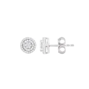 9K White Gold Tdw. 0.10ct Diamond Stud Earring - 20695880