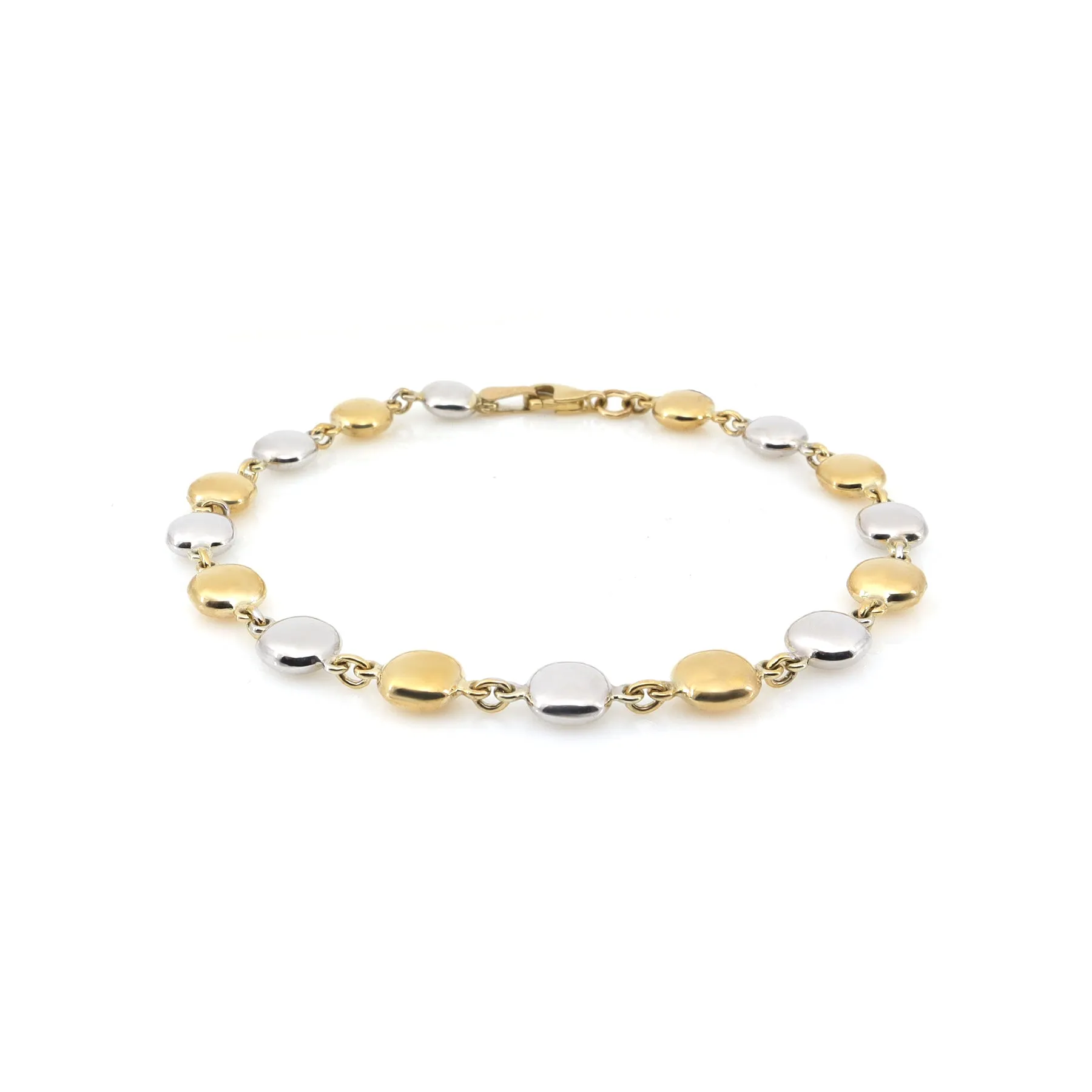 9K Yellow and White Cushion Shape Gold Bracelet - 20724719