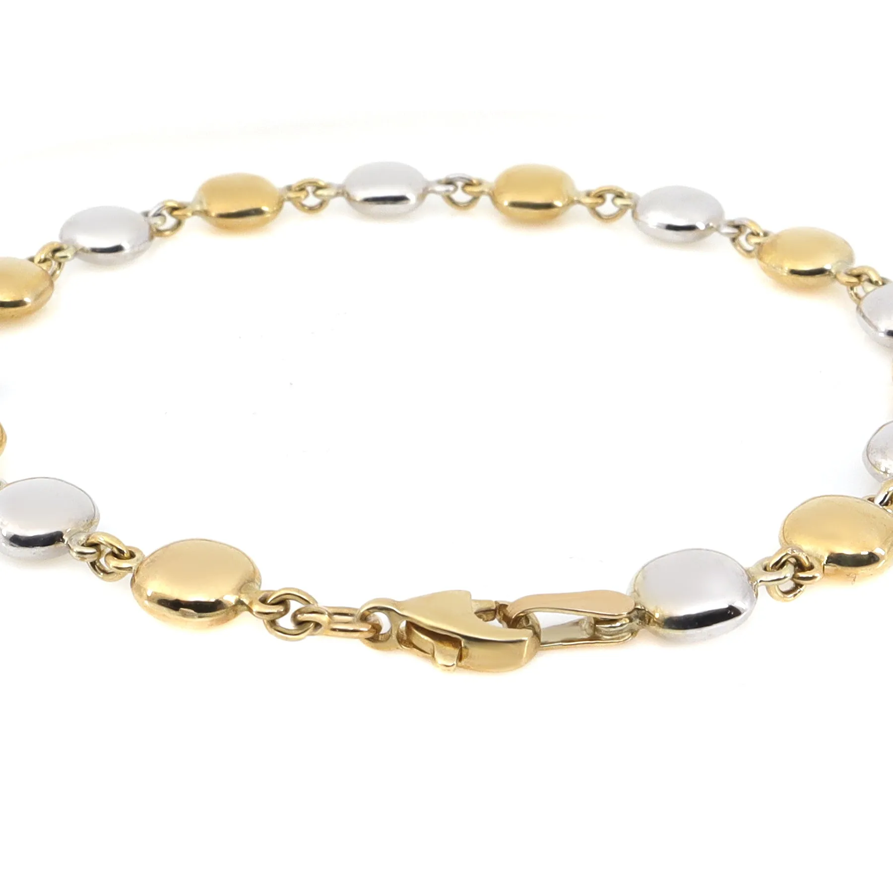 9K Yellow and White Cushion Shape Gold Bracelet - 20724719