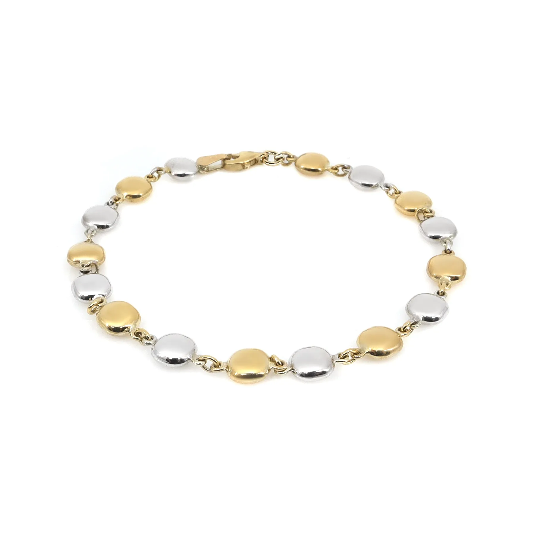 9K Yellow and White Cushion Shape Gold Bracelet - 20724719