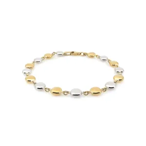 9K Yellow and White Cushion Shape Gold Bracelet - 20724719