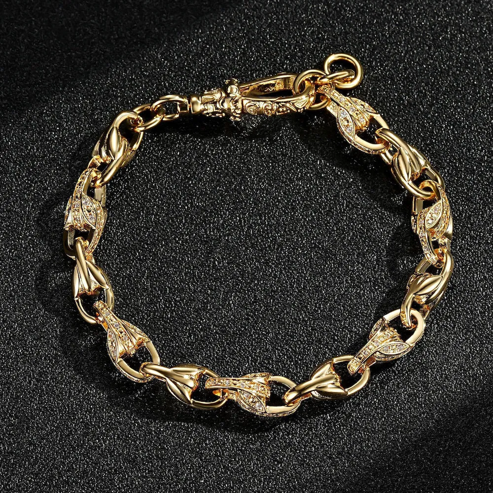 9mm Gold Tulip Bracelet Pattern Albert Clasp
