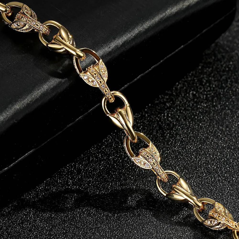 9mm Gold Tulip Bracelet Pattern Albert Clasp