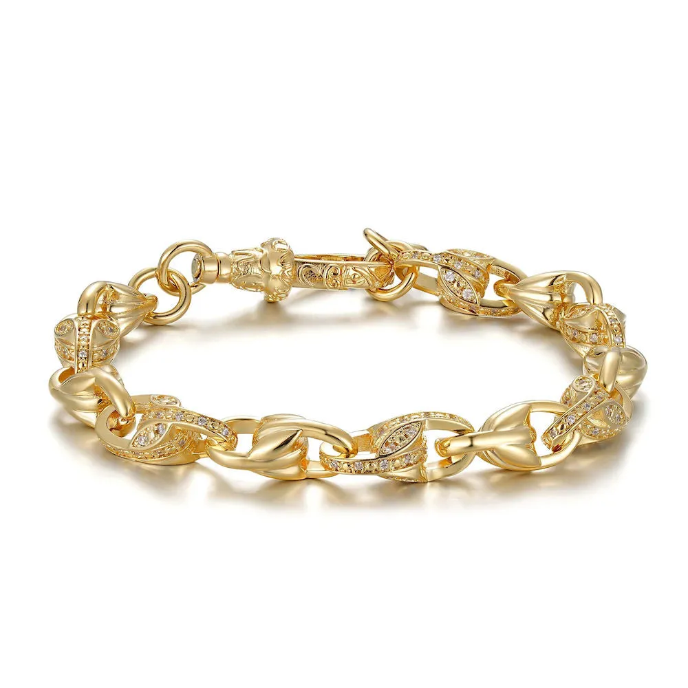 9mm Gold Tulip Bracelet Pattern Albert Clasp