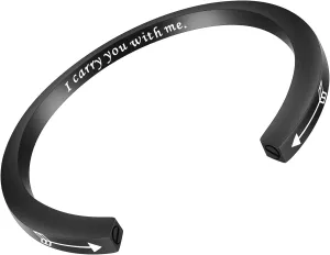 abooxiu Urn Bracelet for Ashes for Women Men Mantra Cuff Bangle Memorial Cremation Jewelry Stainless Steel Keepsake - Customize Available