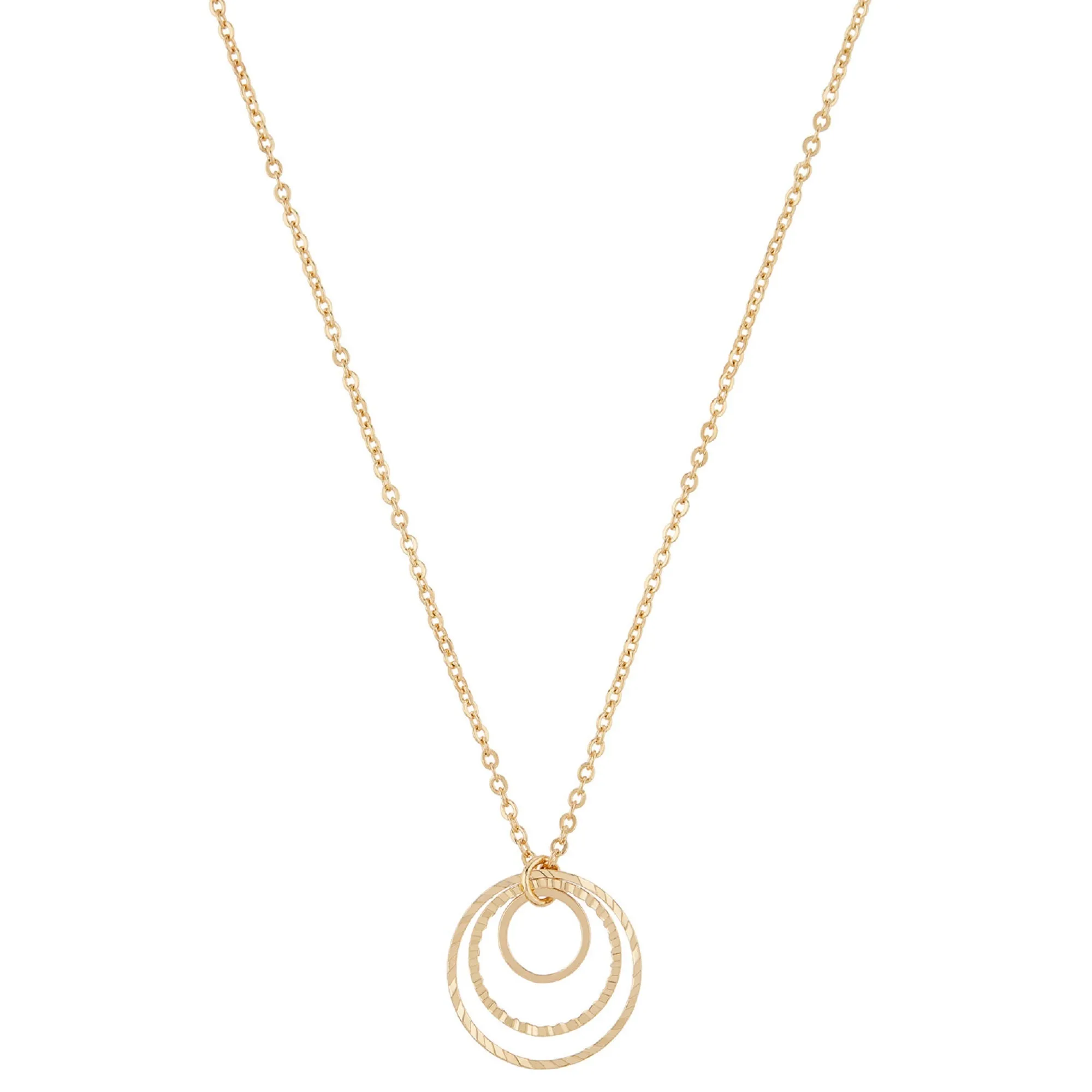 Accessorize London Women's Gold Circle In Circles Pendant Necklace