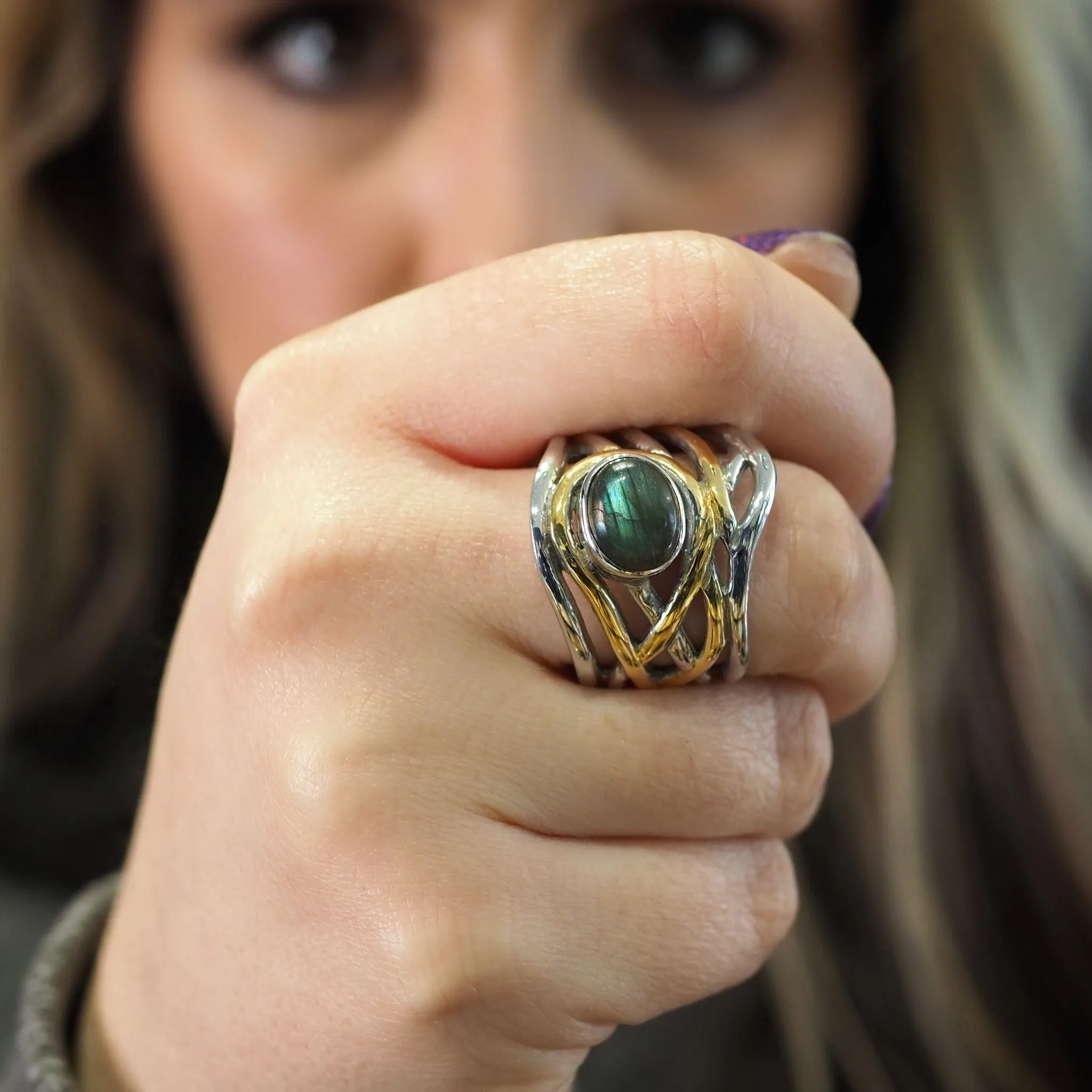 Adjustable Mayhem Ring in various gemstones