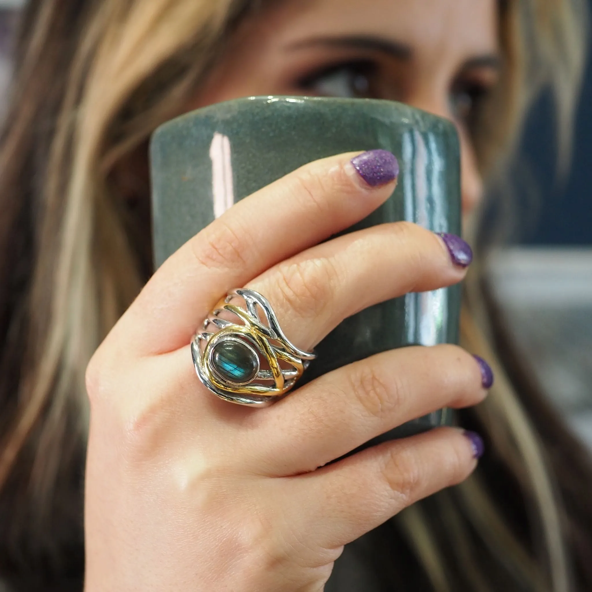Adjustable Mayhem Ring in various gemstones