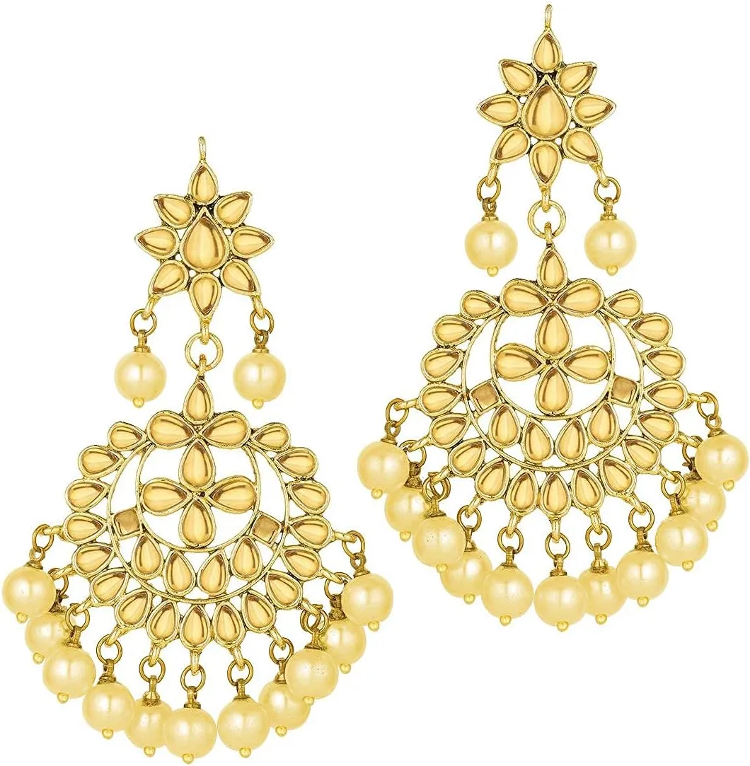 Aheli Indian Traditional Maang Tikka with Kundan Necklace Earrings Set Ethnic Wedding Party Designer Jewelry Gift for Women