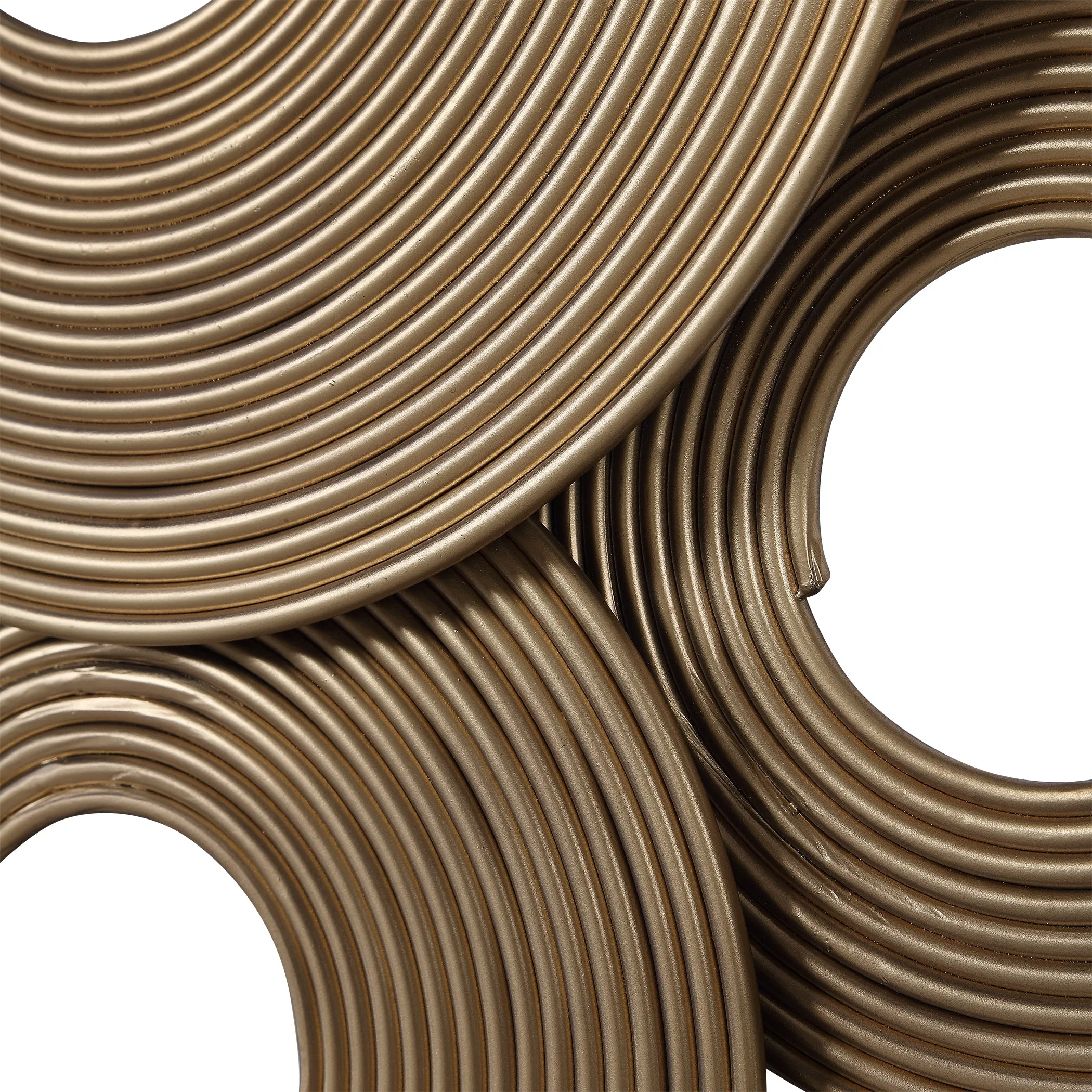 Ahmet Gold Rings Wall Decor - Elegant 3D Spiraled Iron Art for Stylish Home Décor, Versatile Design
