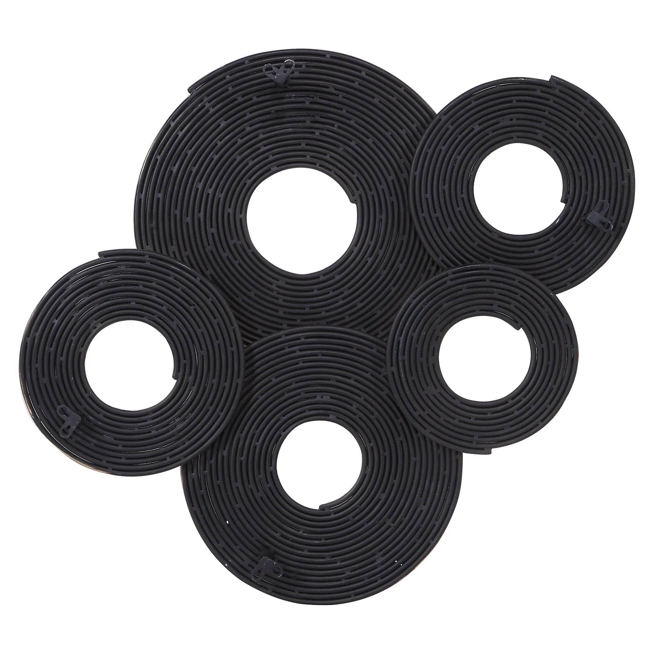 Ahmet Gold Rings Wall Decor - Elegant 3D Spiraled Iron Art for Stylish Home Décor, Versatile Design
