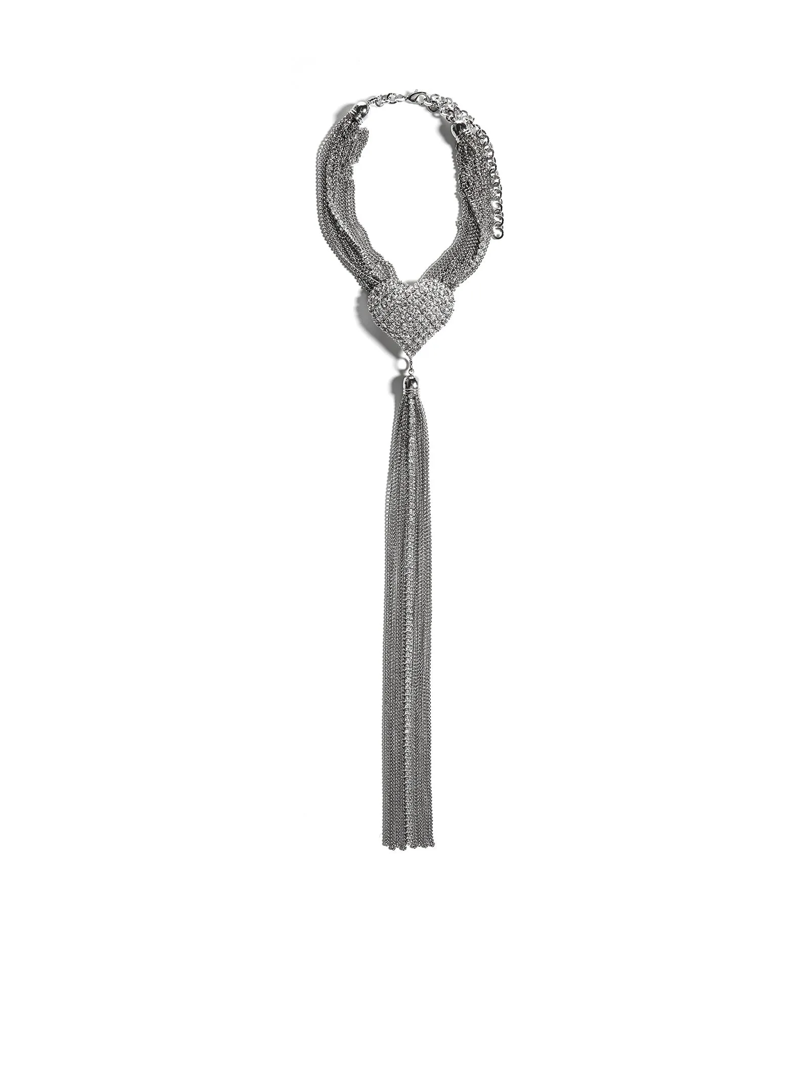 Alessandra Rich Crystal Heart Chain Chocker