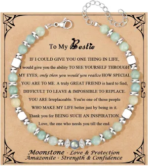      Amazonite Colorful Imperial Jasper Stainless Steel Beads Bracelets, Graduation Mothers Day Christmas Birthday Gifts for Her Women