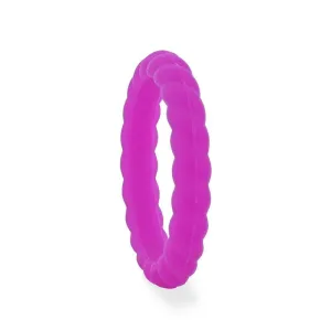 AMETHYST Stackable Twist Silicone Ring for Women Purple Comfort Fit Hypoallergenic by Thorsten - 2mm